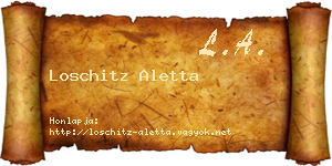 Loschitz Aletta névjegykártya